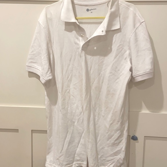 big w white polo shirt